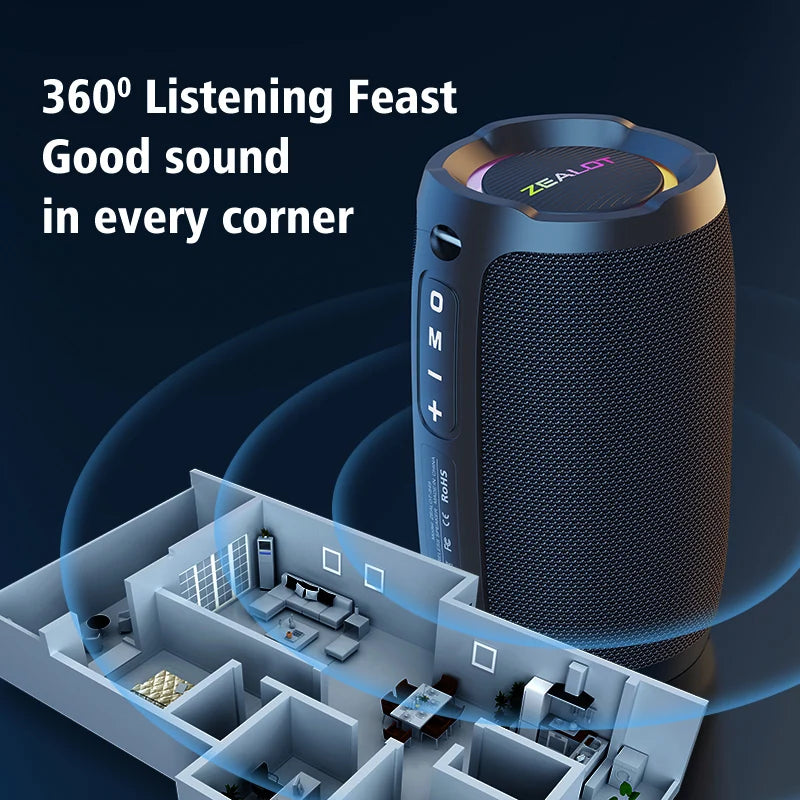 S49 Portable Bluetooth Speaker Stereo Speaker Lossless Audio Decoding Multiple Playback Mode 5.3 High-speed