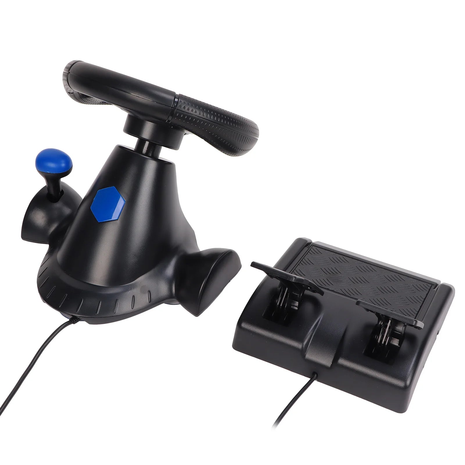 Gaming Steering Wheel 180 Degree Rotation Multifunctional 3 in 1 Game Racing Wheel with Pedals for PC