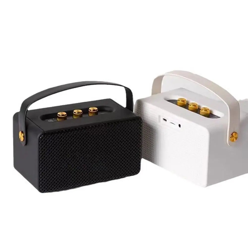 Professional Portable Wireless Speakers with Handle Grip TF FM Radio Bluetooth Speakers Vintage USB Stereo Speaker