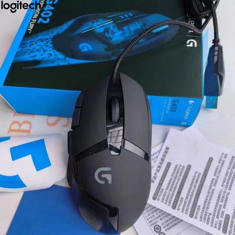 Logitech G402 wired gaming mouse with RGB dazzling backlight for precise tracking of essential peripherals for esports players