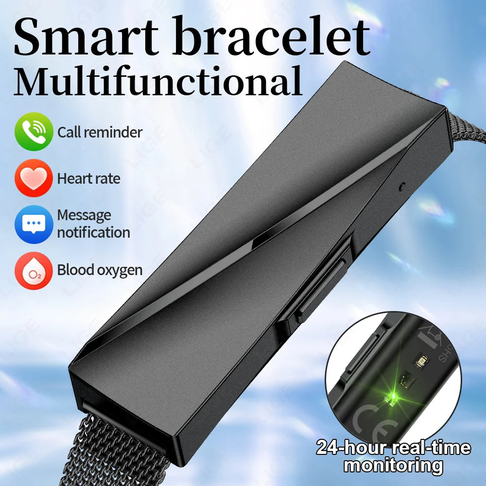 LIGE Call Reminder Smartwatch Band for Men Women Sports Fitness Tracker Smart Bracelet Heart Rate Blood Oxygen Monitor Pedometer