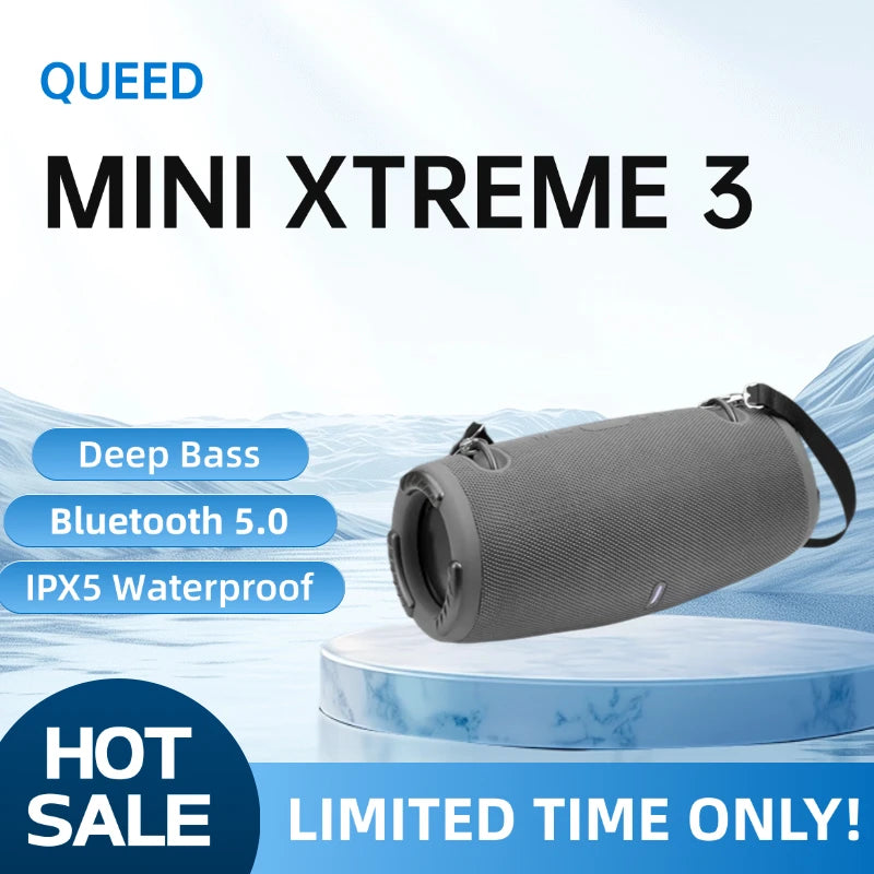 QUEED Wireless Mini Xtreme 3 Bluetooth Speaker Portable Waterproof Outdoor Stereo Sound System