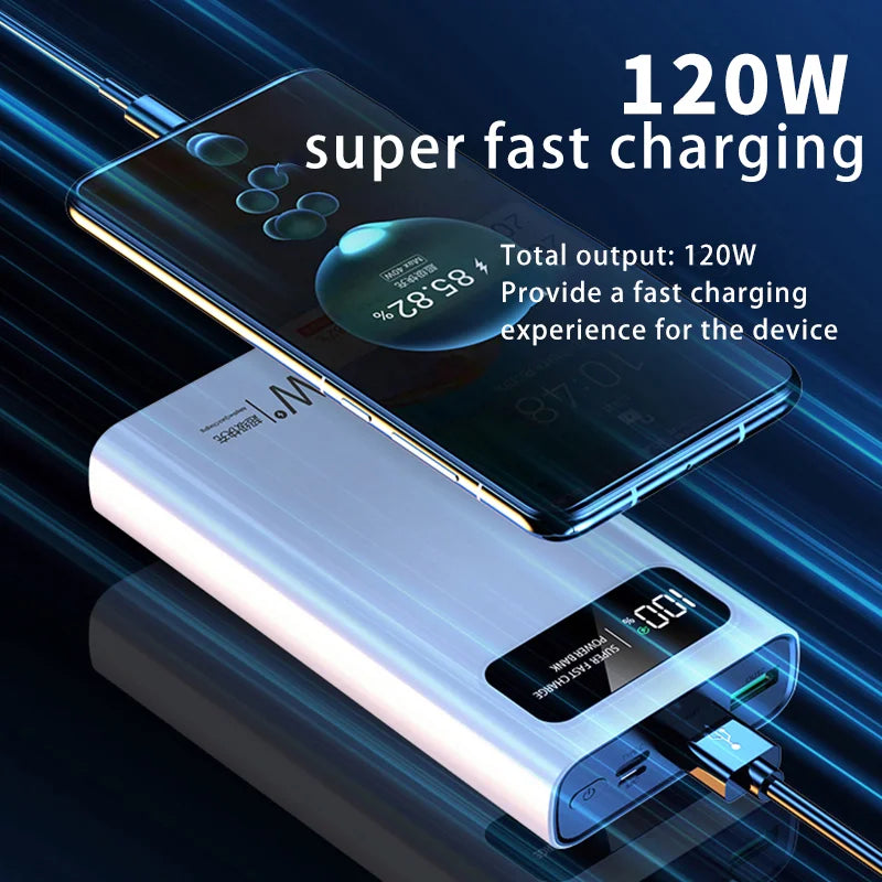 Xiaomi 120W 200000mAh Power Bank Super Fast Charging Battery High Capacity Digital Display Power Bank For iPhone Samsung Huawei