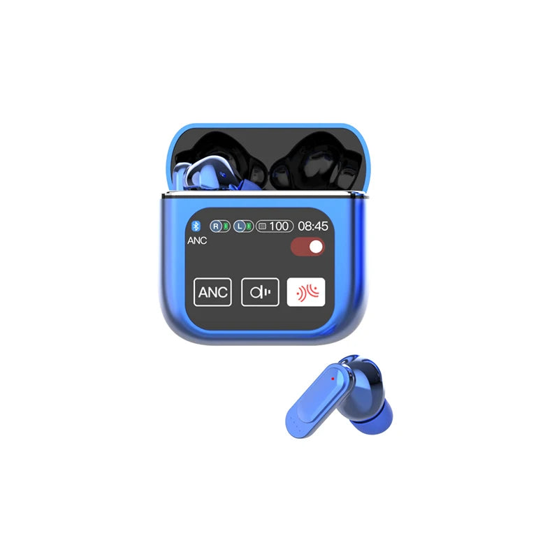 2024 New Touch Screen ANC Wireless Earphone TWS Noise Cancelling ENC Call Earbud Bluetooth 5.3 Long Battery Life HiFi Headphones