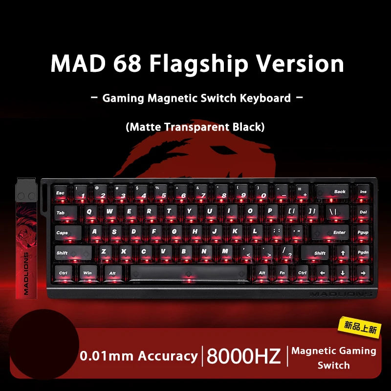 MADLIONS MAD 60/68 HE Mechanical Keyboard Magnetic Switch Rapid Trigger 8K RGB Gaming Keyboard Valorant Gamer PC Accessories