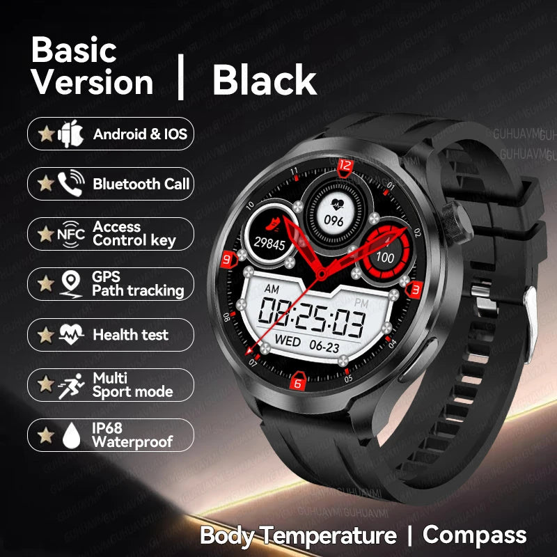 For HUAWEI GPS Outdoor fitness NFC Smart Watch Men 1.85 Inch AMOLED Screen  Bluetooth Call IP67 Waterproof Man SmartWatches 2025